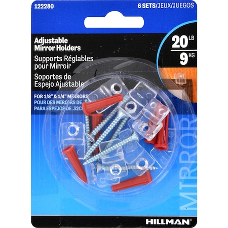 Aceds Adjustable Mirror Holder Kit - Card of 6, 10PK 5031620